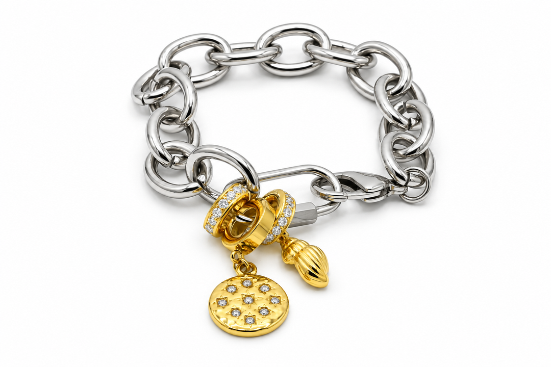 2-Tone Gemstone Bracelet