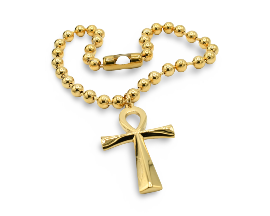 Ankh Cross Ball Chain