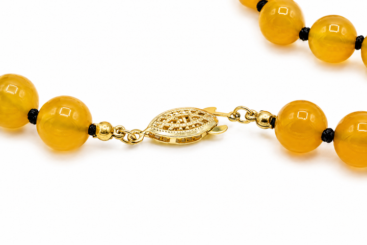 Long Yellow Agate Necklace