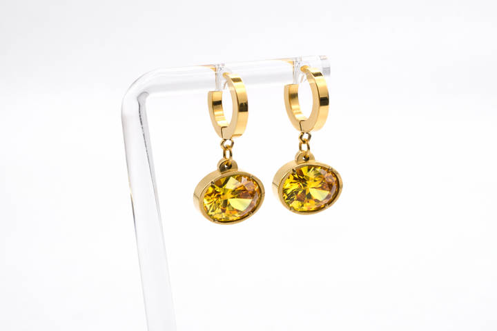 Oval Stone Earrings