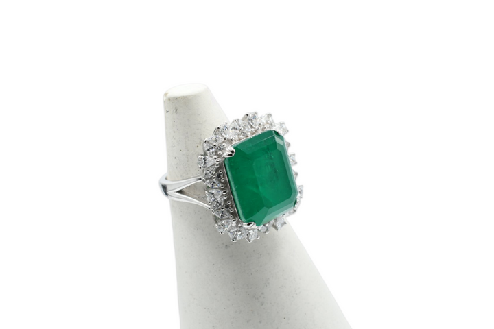 Mega Opaque Green Ring / Anillo Plata 925