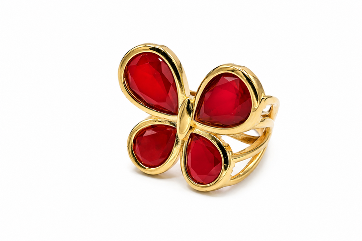 Explicit Red Butterfly Ring