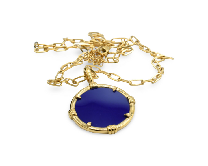 Blue Medallion Necklace