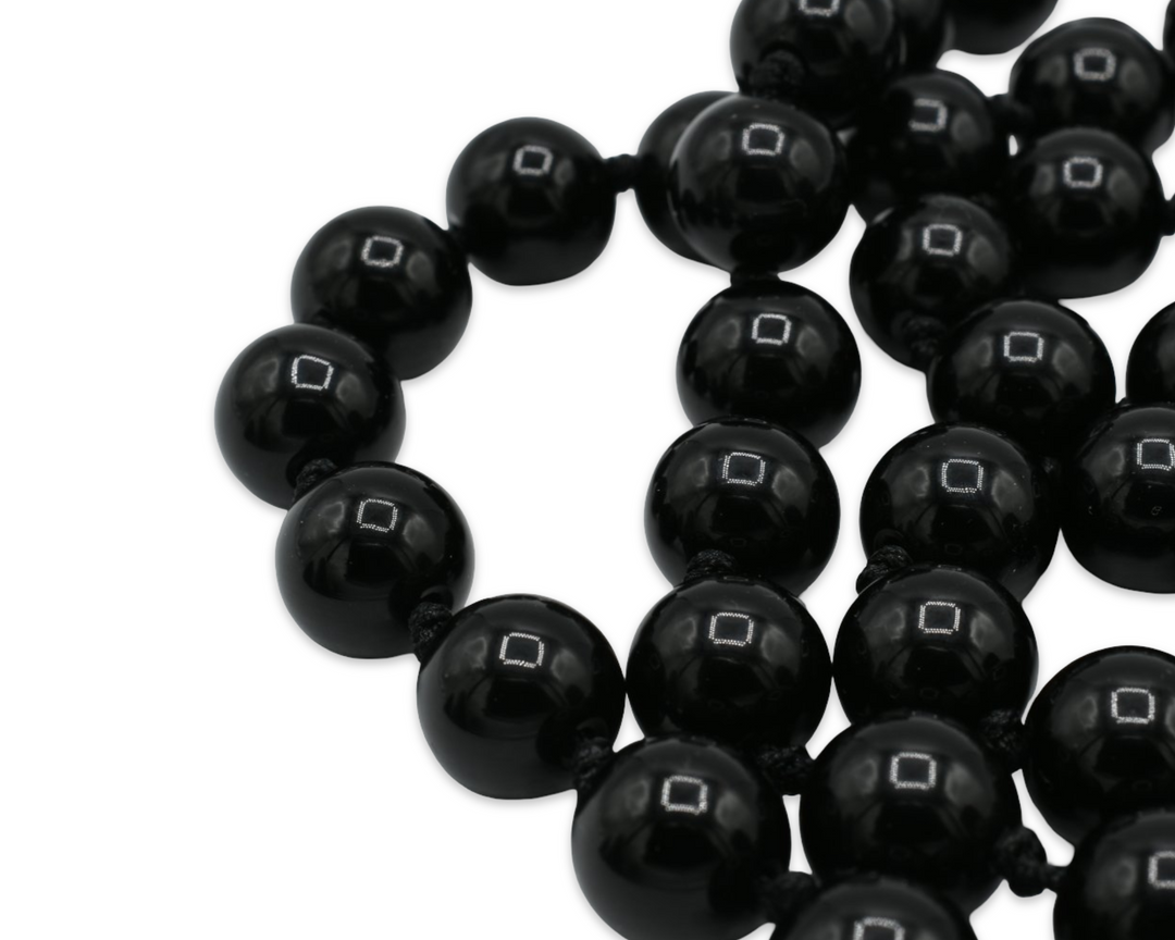 Long Black Agate Necklace