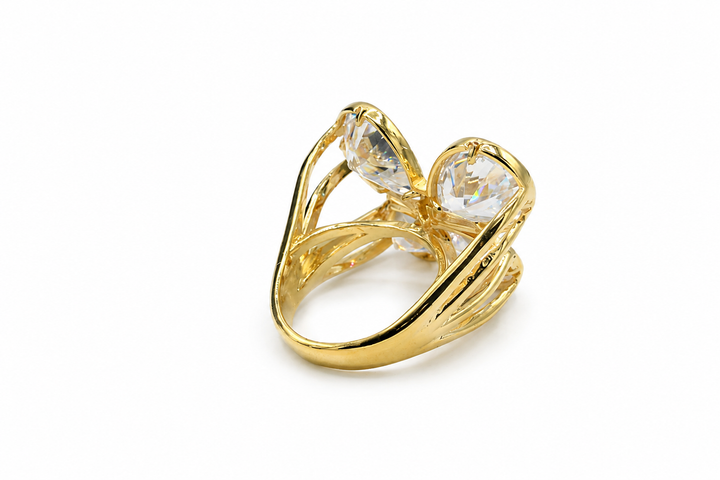 Explicit Clear Butterfly Ring