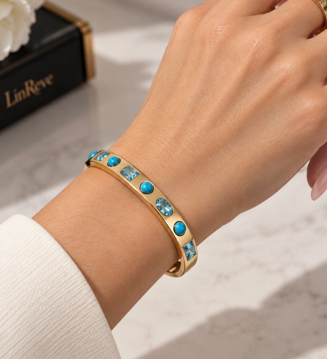Turquoise / Zirconia Stone Bangle