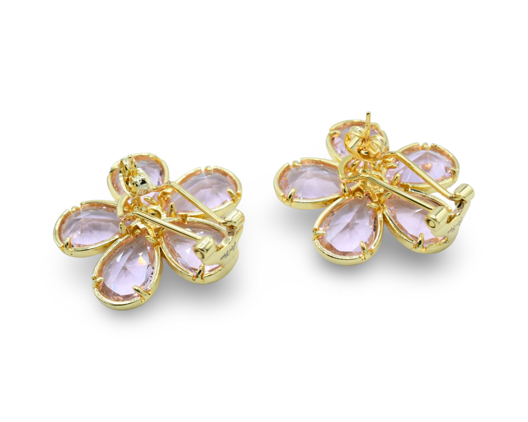Pink Flower Earrings