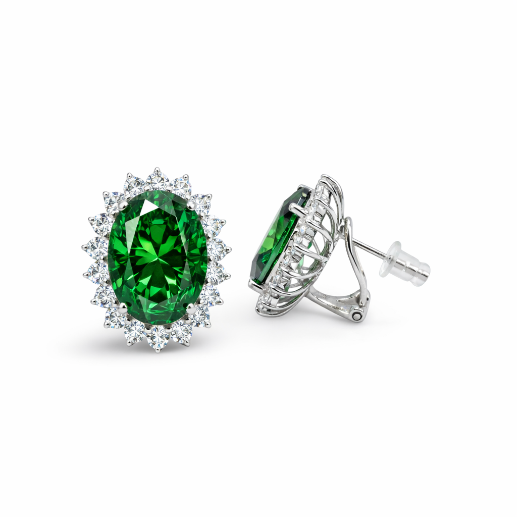 Princess Green Earrings 925