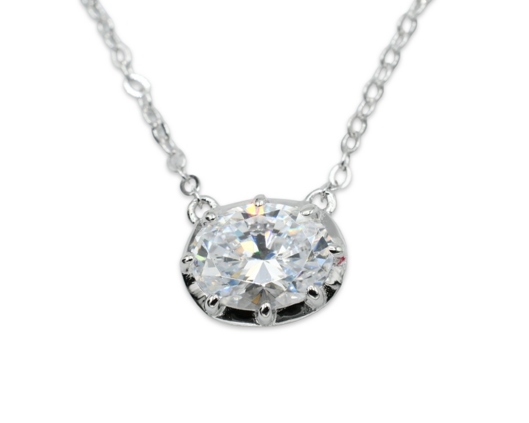 Oval Silver Necklace 925