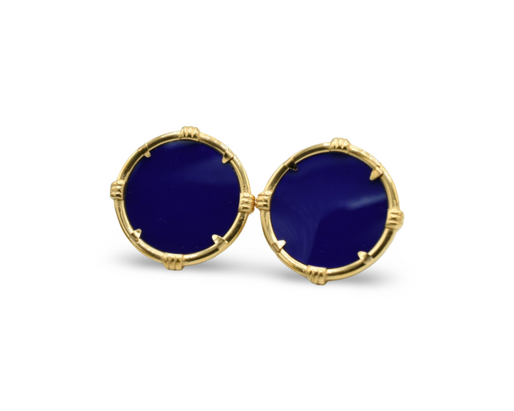 Blue Medallion Earrings