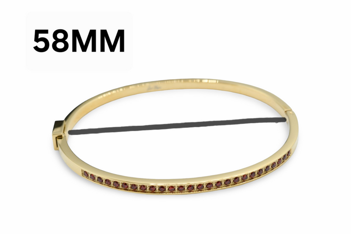 Skinny Steel Red Bangle