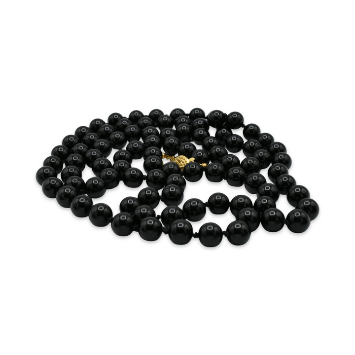 Long Black Agate Necklace