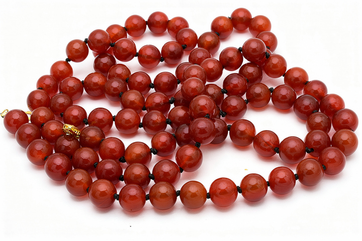 Long Red Agate Necklace