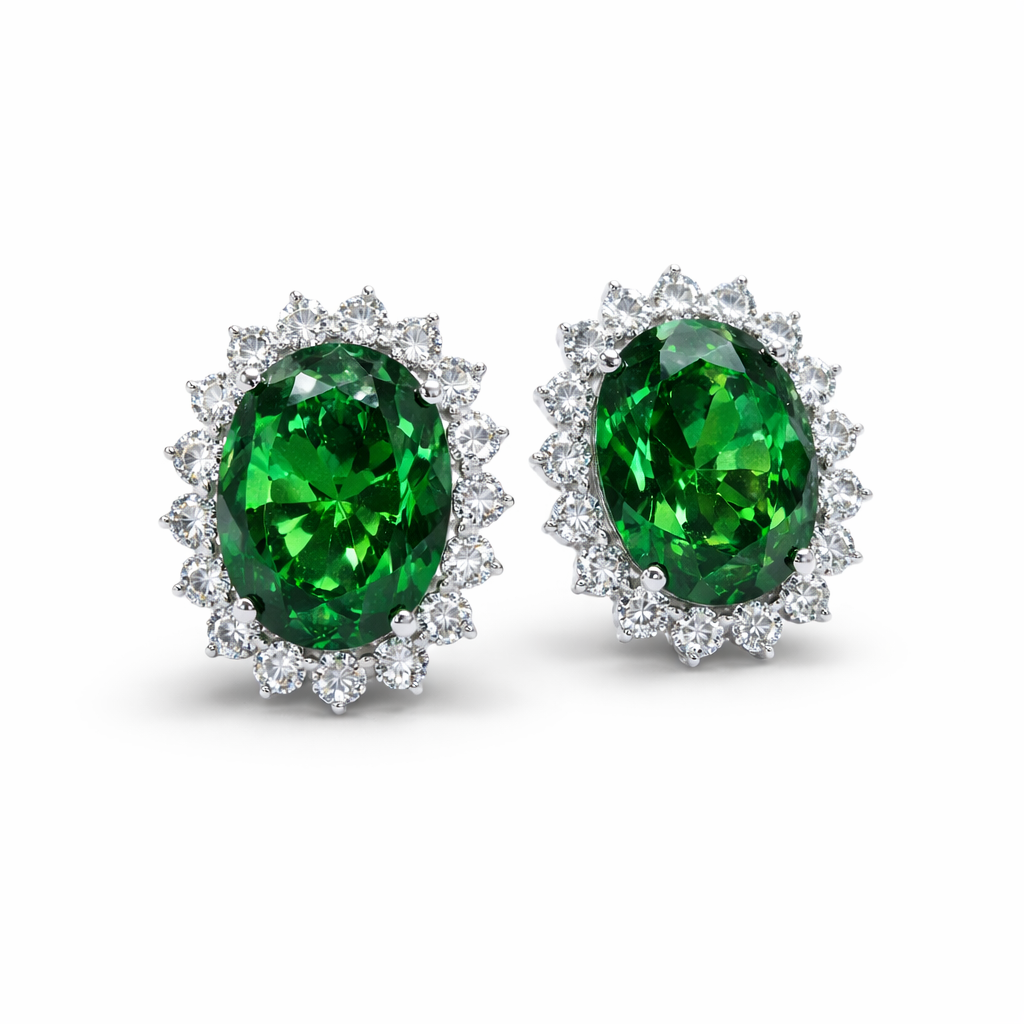 Princess Green Earrings 925