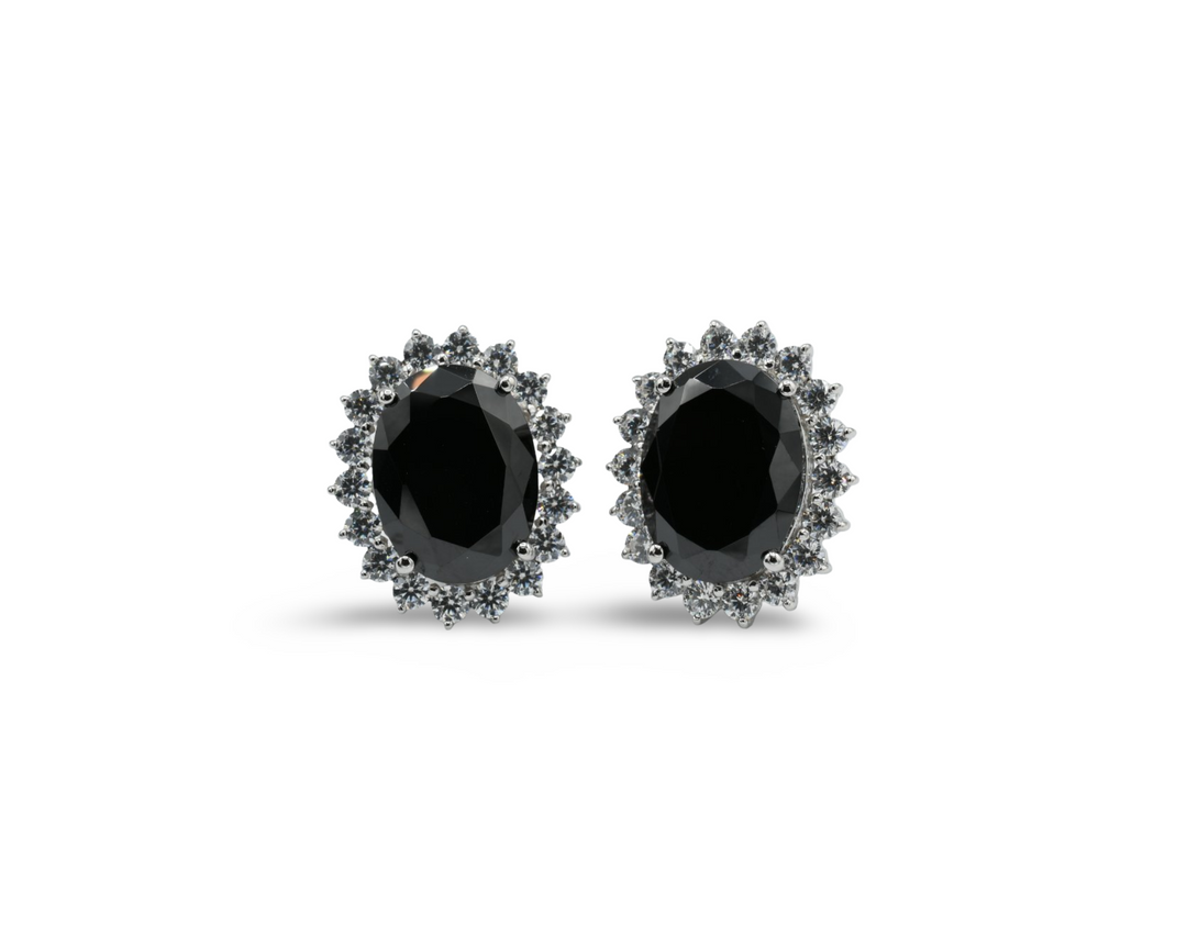 Princess Black Earrings Plata 925