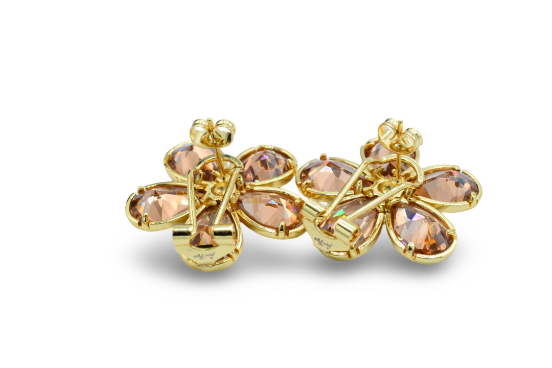 Amber Flower Earrings