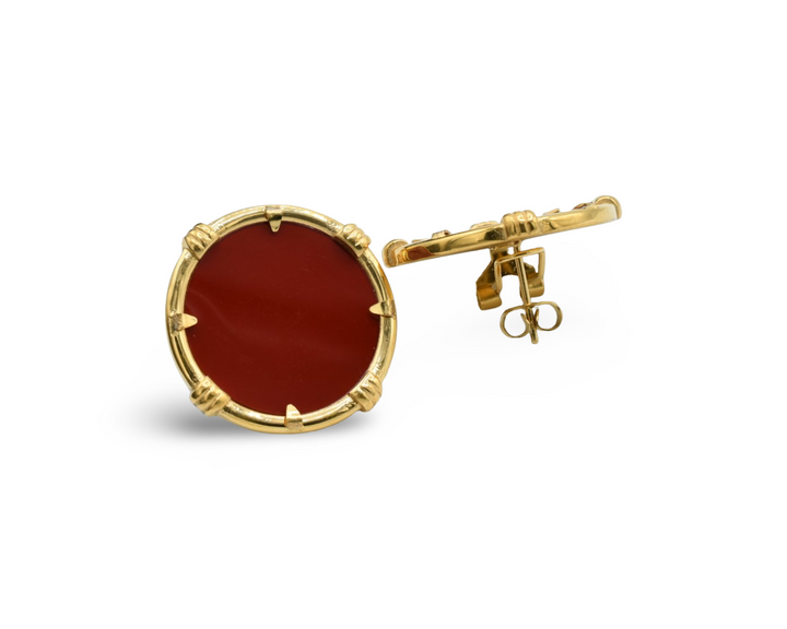 Burgundy Medallion Earrings