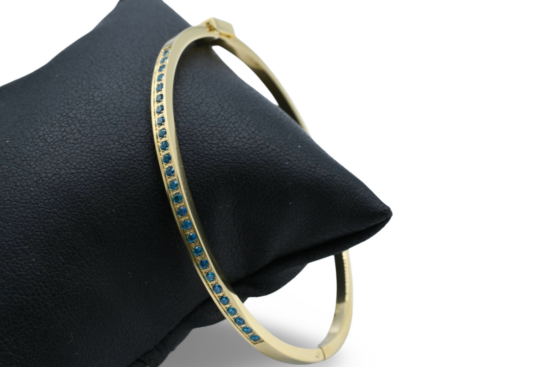 Skinny Steel Blue Bangle