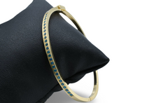 Load image into Gallery viewer, Skinny Steel Blue Bangle