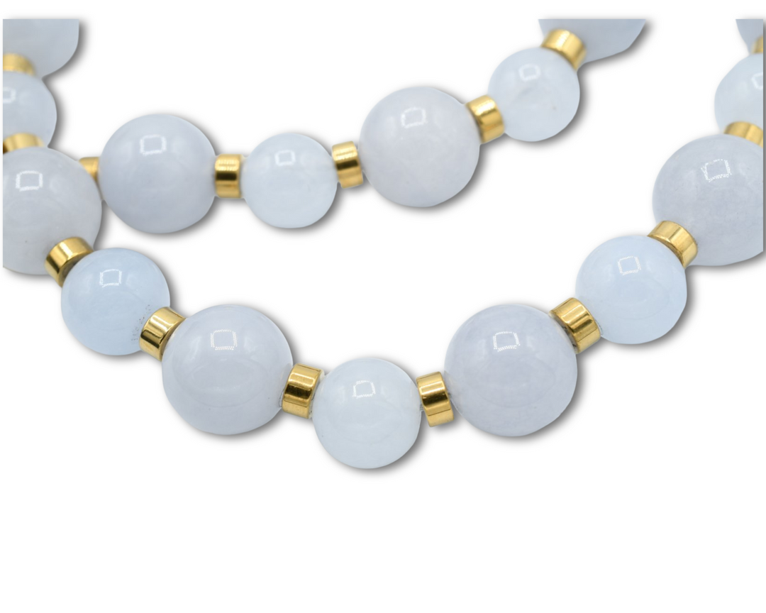 Grey Blue Natural Quartz Choker