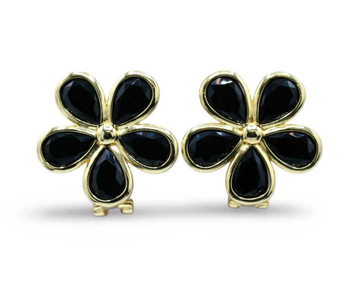 Black Flower Earrings