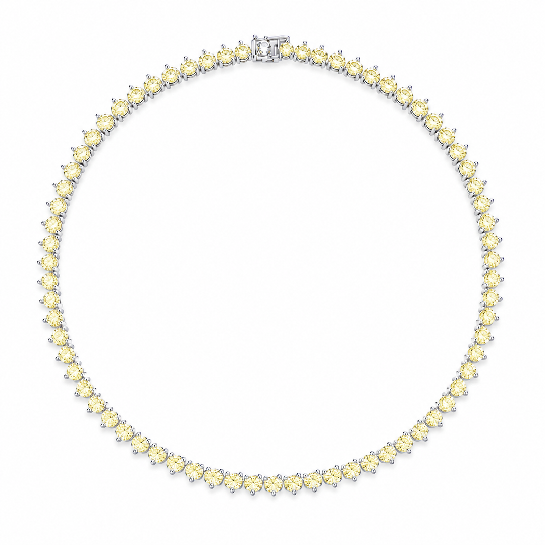 Yellow Tennis Necklace 925