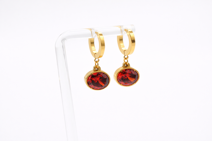 Oval Stone Earrings