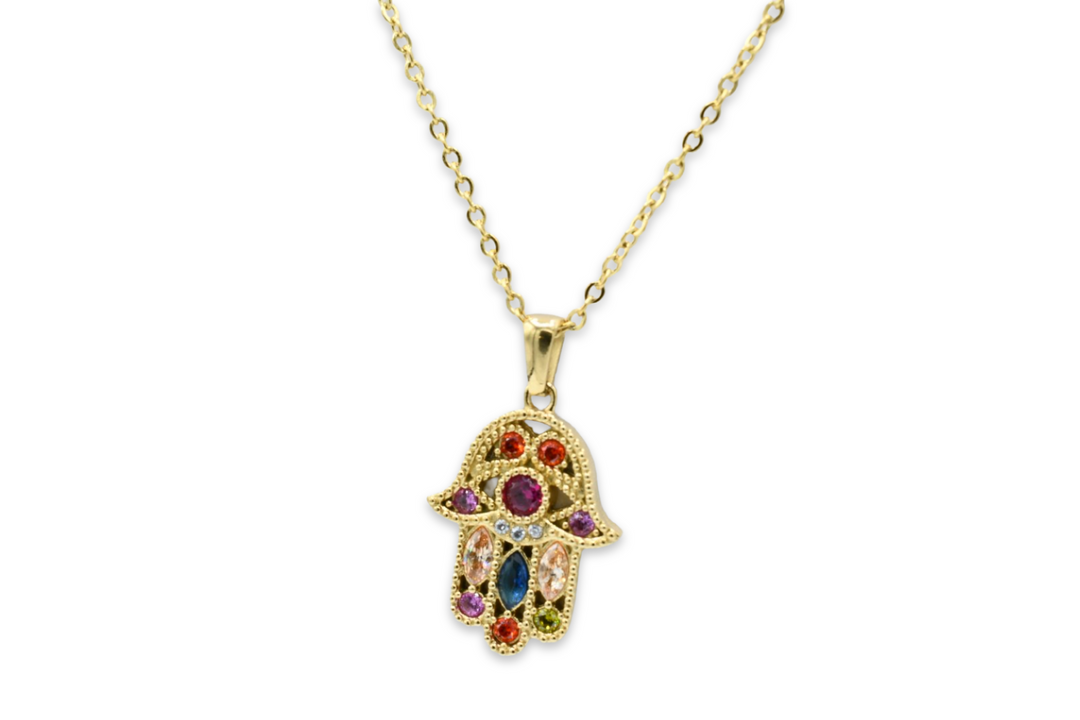 Colorful Hamsa Necklace