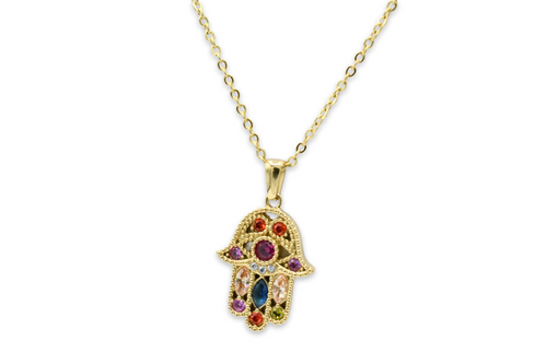 Colorful Hamsa Necklace