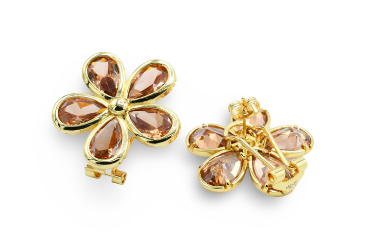 Amber Flower Earrings