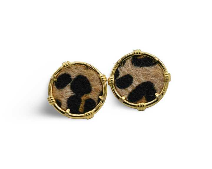 Leopard Medallion Earrings