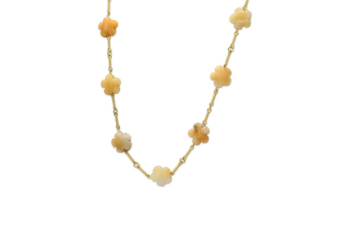 Natural Flower Stone Necklace Tan