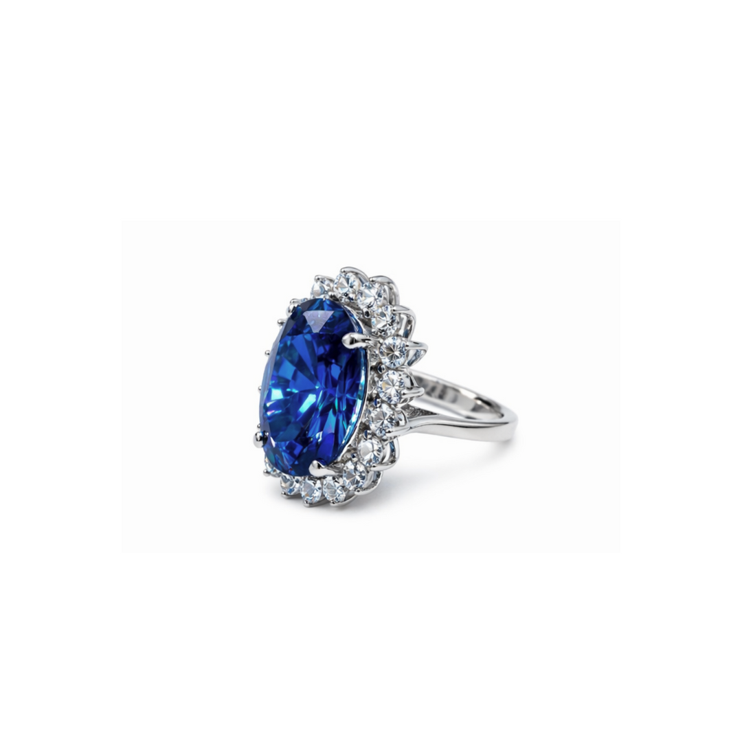 Princess Sapphire Ring / Anillo Plata 925