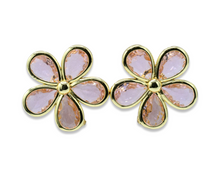 Load image into Gallery viewer, Pink Flower Earrings