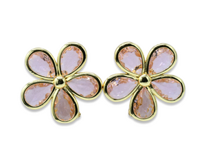 Pink Flower Earrings
