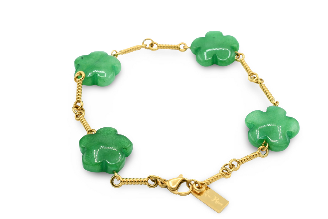 Natural Flower Stone Bracelet Green