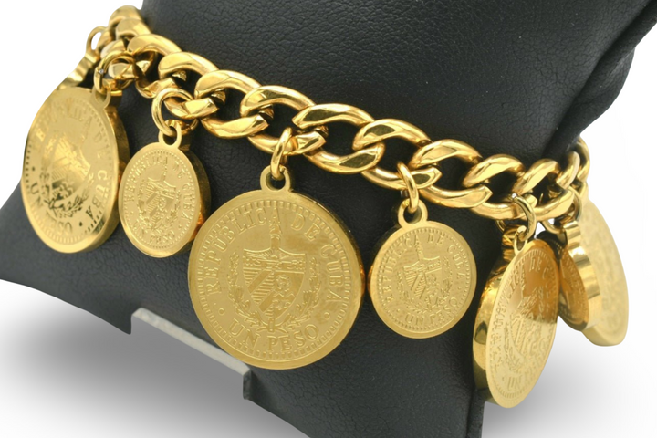 Cuban Coin Drop Bracelet