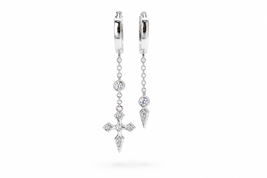 Silver Cross Earring 925