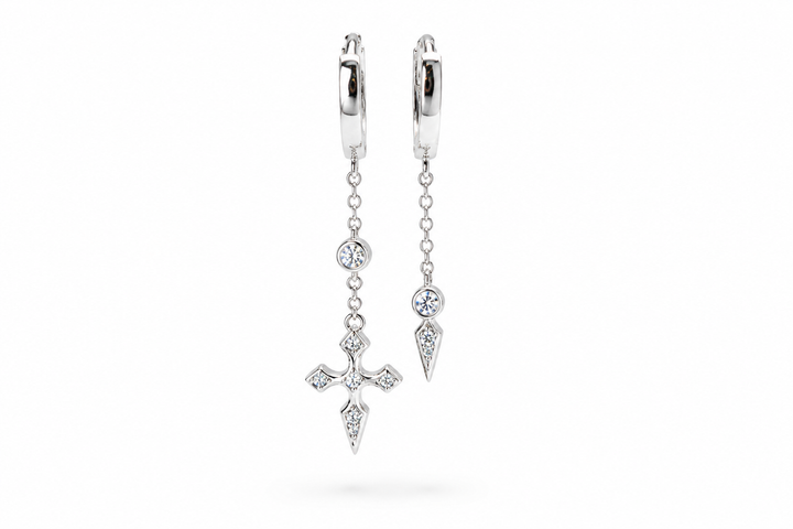 Silver Cross Earring 925