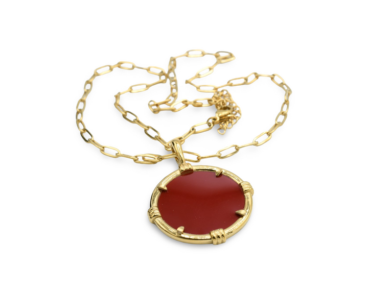 Burgundy Medallion Necklace