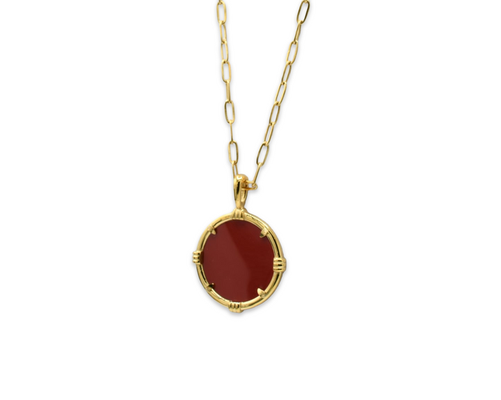 Burgundy Medallion Necklace