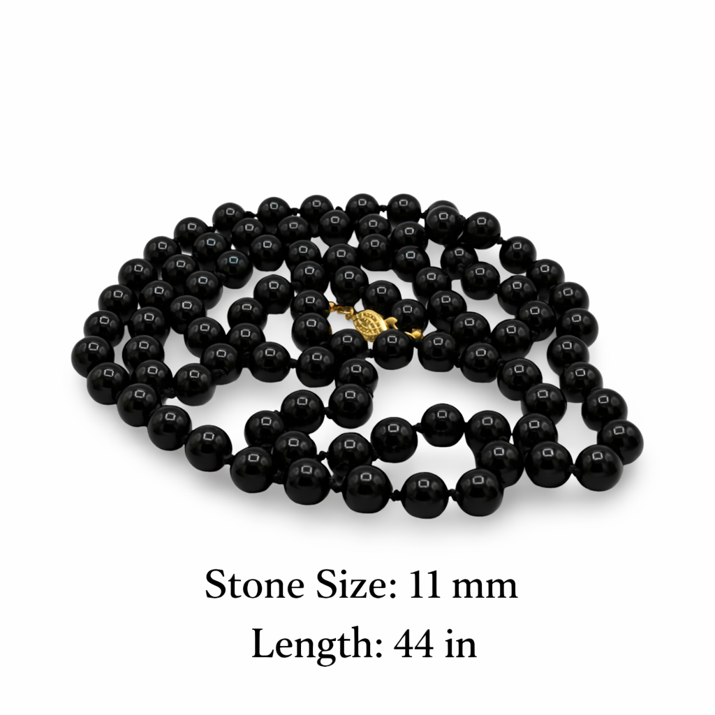 Long Black Agate Necklace
