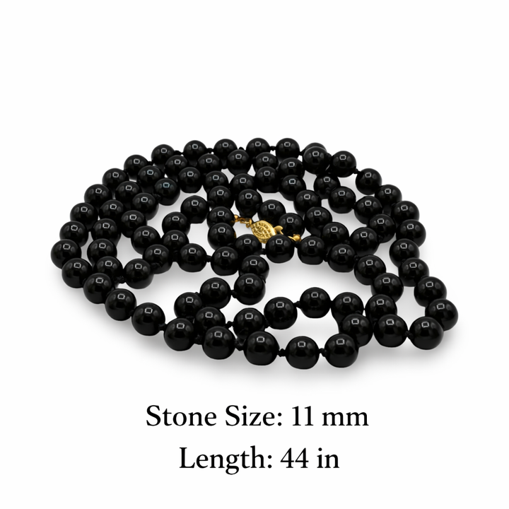 Long Black Agate Necklace