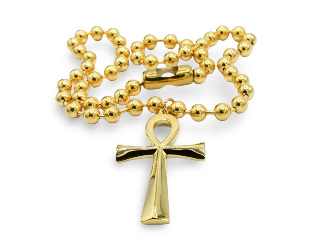 Ankh Cross Ball Chain