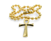 Load image into Gallery viewer, Ankh Cross Ball Chain