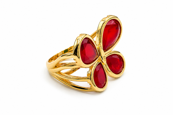 Explicit Red Butterfly Ring