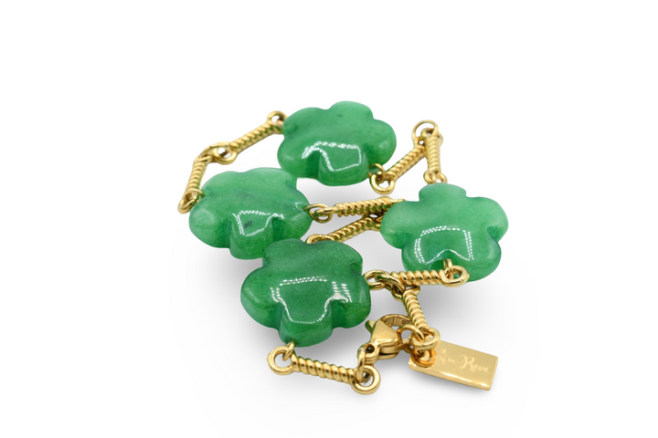Natural Flower Stone Bracelet Green