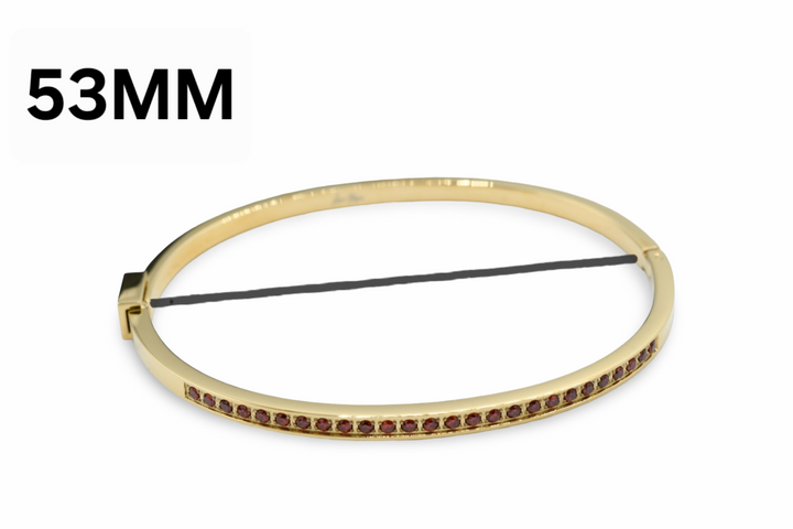Skinny Steel Red Bangle