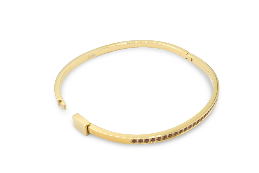 Skinny Steel Red Bangle