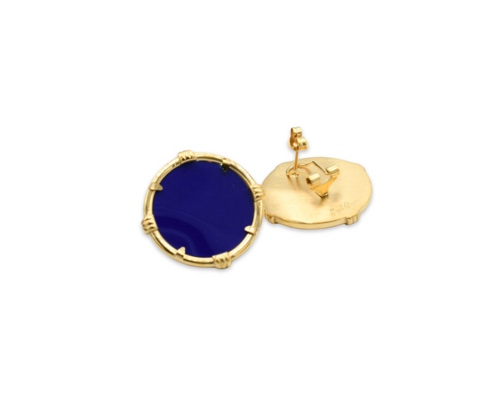 Blue Medallion Earrings